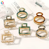 Women's Handmade Alloy And Acetate Geometric Cutout Shark Hair Clip Elegant Back Hair Accessory