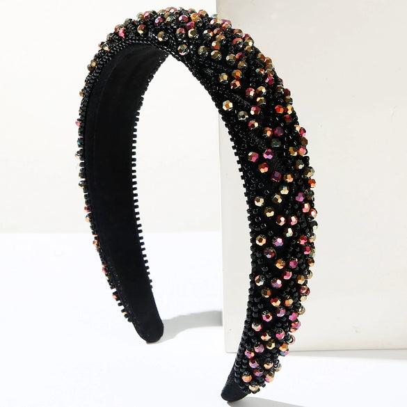 Women's Handmade Alloy Beaded Hair Hoop Light Luxury Geometric Headband Hair Accessory