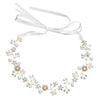 Women's Handmade Alloy Crystal Pearl Flower Headband Simple Beaded Bridal Hair Accessory For Wedding Jewelry