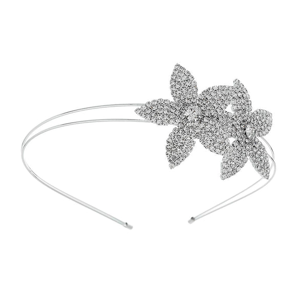 Women's Handmade Alloy Floral Rhinestone Bridal Headband Tiara Crown Wedding Hair Accessory