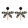 Women's Handmade Alloy Geometric Dragonfly Earrings With Diamond Design