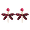 Women's Handmade Alloy Geometric Dragonfly Earrings With Diamond Design