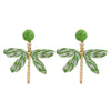 Women's Handmade Alloy Geometric Dragonfly Earrings With Diamond Design