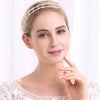 Women's Handmade Alloy Pearl Headband With Double Layer Floral Design Elegant Bridal Hair Accessory