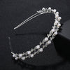 Women's Handmade Alloy Pearl Headband With Double Layer Floral Design Elegant Bridal Hair Accessory