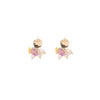 Women's Handmade Antique Style Natural Pearl Earrings With Real Gold Electroplating And Geometric Pattern