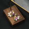 Women's Handmade Antique Style Natural Pearl Earrings With Real Gold Electroplating And Geometric Pattern
