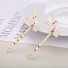 Women's Handmade Artificial Crystal Animals Hairpins Money Tree Deer Snowflake Oneword Clips Trendy Cute Headwear