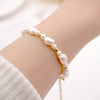 Women's Handmade Baroque Fresh Water Pearl Geometric Bracelet Simple Design Jewelry