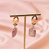 Women's Handmade Baroque Pearl Geometric Earrings Retro Simple Electroplated Winding Drop Earrings