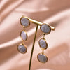 Women's Handmade Baroque Pearl Geometric Earrings Retro Simple Electroplated Winding Drop Earrings