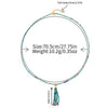Women's Handmade Beaded Long Necklace With Optimized Blue Turquoise Glass Beads And Copper