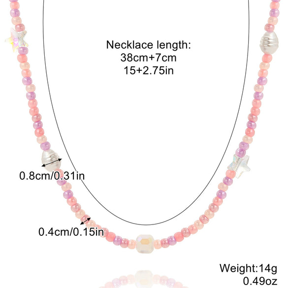 Women's Handmade Beaded Necklace With Artificial Crystal And Alloy Geometric Insects Star Pattern Electroplated