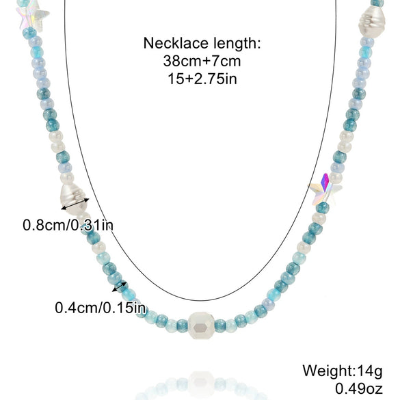 Women's Handmade Beaded Necklace With Artificial Crystal And Alloy Geometric Insects Star Pattern Electroplated