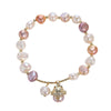Women's Handmade Cartoon Animals Zodiac Freshwater Pearl Bracelet Plated 14K Gold