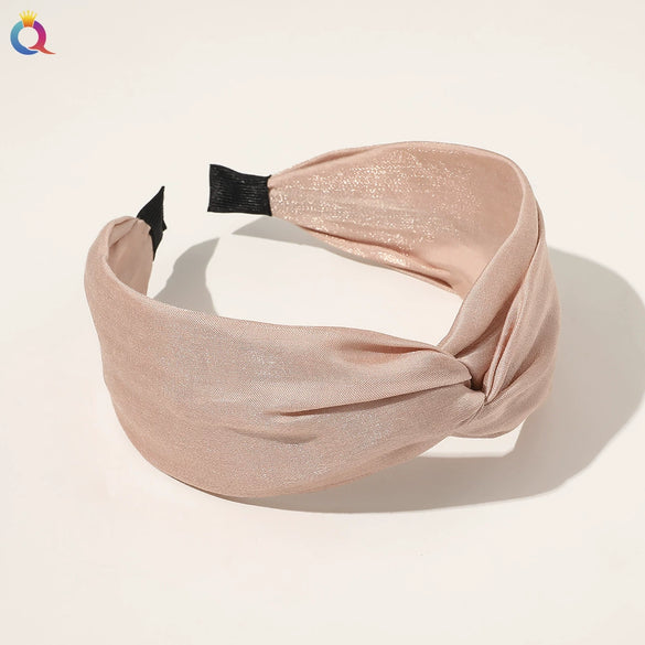 Women's Handmade Cloth Floral Widebrimmed Cross Hairband Hair Accessory With Printing