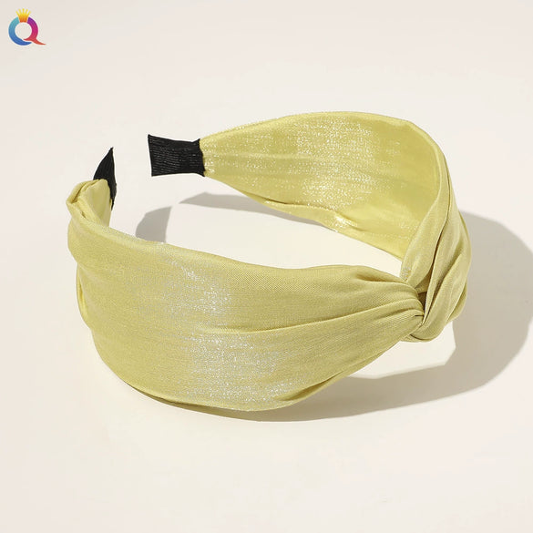 Women's Handmade Cloth Floral Widebrimmed Cross Hairband Hair Accessory With Printing