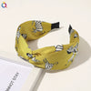 Women's Handmade Cloth Floral Widebrimmed Cross Hairband Hair Accessory With Printing