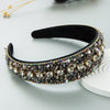 Women's Handmade Cloth Geometric Colorful Broken Turquoise Diamond Wide Edge Headband
