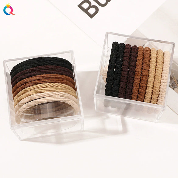 Women’s Handmade Cloth Hair Tie Thick Ponytail Holder Simple Elegant Hair Rope Elastic Hair Ring