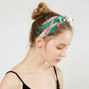 Women's Handmade Cloth Leopard Print Rabbit Ears Knotted Wide Headband Hair Accessories
