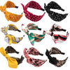 Women's Handmade Cloth Leopard Print Rabbit Ears Knotted Wide Headband Hair Accessories