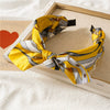 Women's Handmade Cloth Leopard Print Rabbit Ears Knotted Wide Headband Hair Accessories