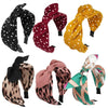 Women's Handmade Cloth Leopard Print Rabbit Ears Knotted Wide Headband Hair Accessories