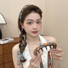 Women's Handmade Cloth Palacestyle Floral Ribbon Toothed Comb Wave High Crown Reversible Retro Headband