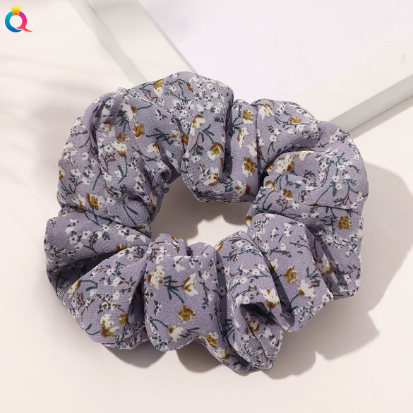 Women's Handmade Cloth Plaid Floral Large Intestine And Ball Hair Rings Hair Accessories