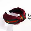 Women's Handmade Cloth Polka Dot Bee Stripe Knotted Widebrimmed Headband Hairband With Side Clip