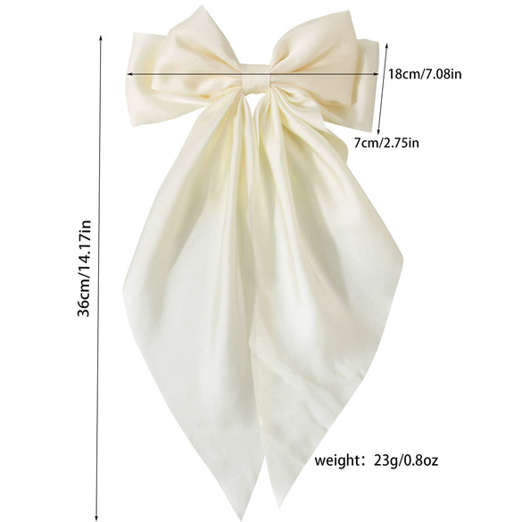Women's Handmade Cloth Ribbon Bow Spring Clip Hair Accessories