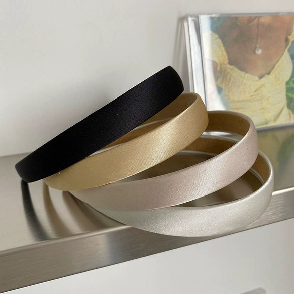 Women’s Handmade Cloth Satin Hairband With Fine Edges Simple Fresh Style Headwear For Makeup And Face Washing