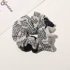 Women's Handmade Cloth Scrunchie Hair Tie With Retro Geometric Animal Print Ponytail Hair Accessory