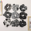 Women's Handmade Cloth Scrunchie Hair Tie With Retro Geometric Animal Print Ponytail Hair Accessory