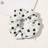 Women's Handmade Cloth Scrunchie Hair Tie With Zipper Detail And Small Dot Stripe Pattern Simple Natural Hair Accessory Wholesale