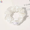 Women's Handmade Cloth Scrunchie Hair Tie With Zipper Detail And Small Dot Stripe Pattern Simple Natural Hair Accessory Wholesale