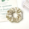 Women's Handmade Cloth Scrunchie Hair Tie With Zipper Detail And Small Dot Stripe Pattern Simple Natural Hair Accessory Wholesale