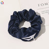 Women's Handmade Cloth Scrunchie Hair Tie With Zipper Detail And Small Dot Stripe Pattern Simple Natural Hair Accessory Wholesale