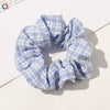 Women's Handmade Cloth Striped Plaid Scrunchie Hair Tie Cute Sweet Hair Accessory For Everyday Styling