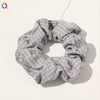 Women's Handmade Cloth Striped Plaid Scrunchie Hair Tie Cute Sweet Hair Accessory For Everyday Styling