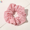 Women's Handmade Cloth Striped Plaid Scrunchie Hair Tie Cute Sweet Hair Accessory For Everyday Styling