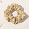 Women's Handmade Cloth Striped Plaid Scrunchie Hair Tie Cute Sweet Hair Accessory For Everyday Styling