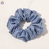 Women's Handmade Cloth Striped Plaid Scrunchie Hair Tie Cute Sweet Hair Accessory For Everyday Styling