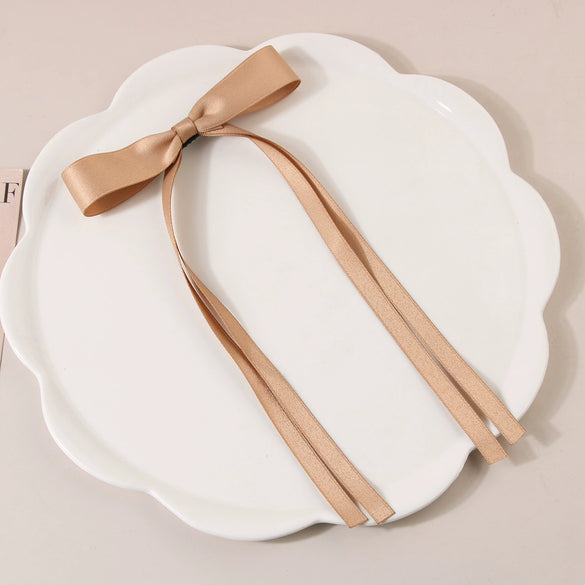 Women's Handmade Cloth Sweet Bow Hairpin Spring Clip Accessories
