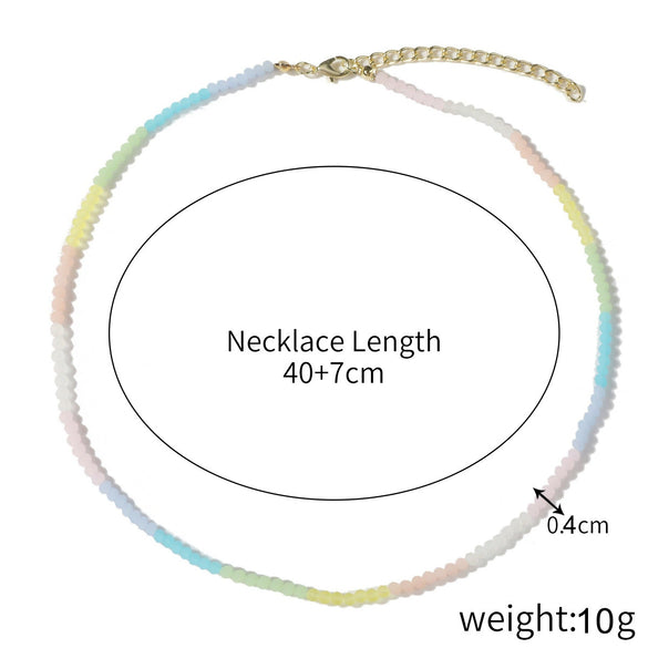 Women's Handmade Crystal And Pearl Beaded Clavicle Chain Necklace With Flower And Geometric Rhombus Pattern