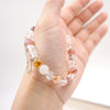 Women's Handmade Crystal Bracelet With Cherry Blossom Pink White And Strawberry Crystals