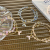 Women's Handmade Double Layer Beaded Bracelet With Fresh Floral Explosive Crystal Fishtail Pendant Geometric Pattern And Polishing Treatment