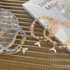 Women's Handmade Double Layer Beaded Bracelet With Fresh Floral Explosive Crystal Fishtail Pendant Geometric Pattern And Polishing Treatment