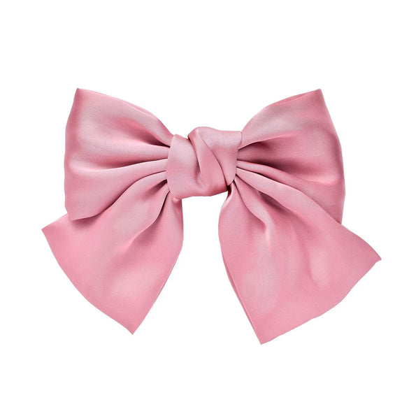 Women's Handmade Doublelayer Satin Large Bow Fabric Hair Clip Top Clip Hair Accessory